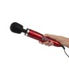 DOXY Die Cast Plug-In Vibrating Wand Body Massager Metal Red - Image 3