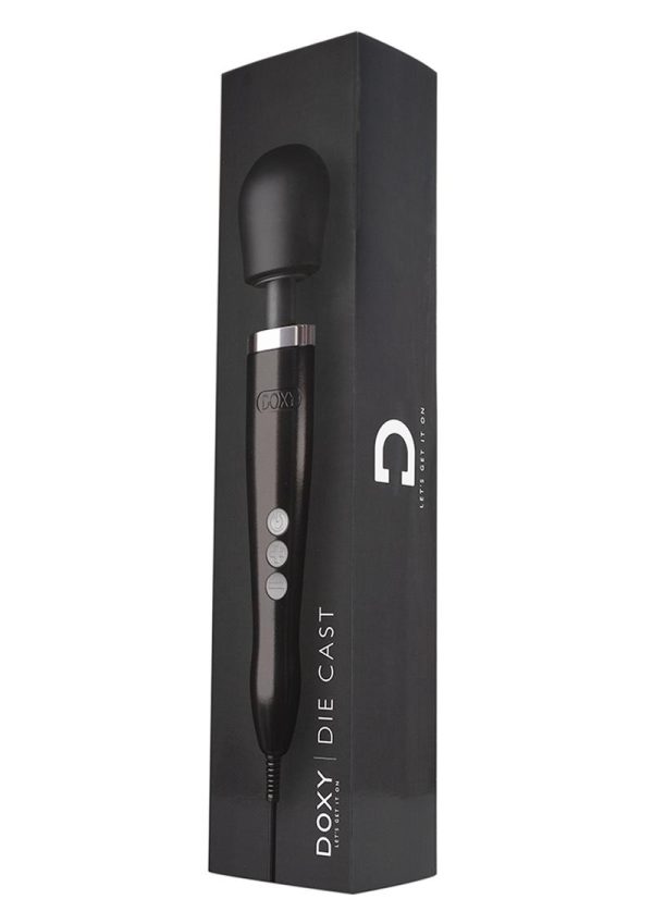 DOXY Die Cast Plug-In Vibrating Wand Body Massager Metal Black - Image 2