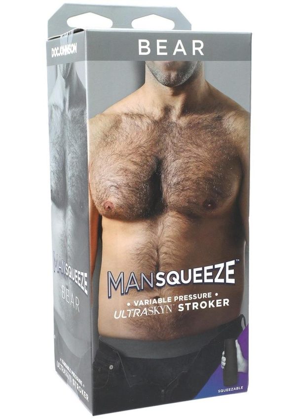 Man Squeeze Bear Variable Pressure Ultraskyn Stroker Anal Masturbator Vanilla 8 Inch - Image 2