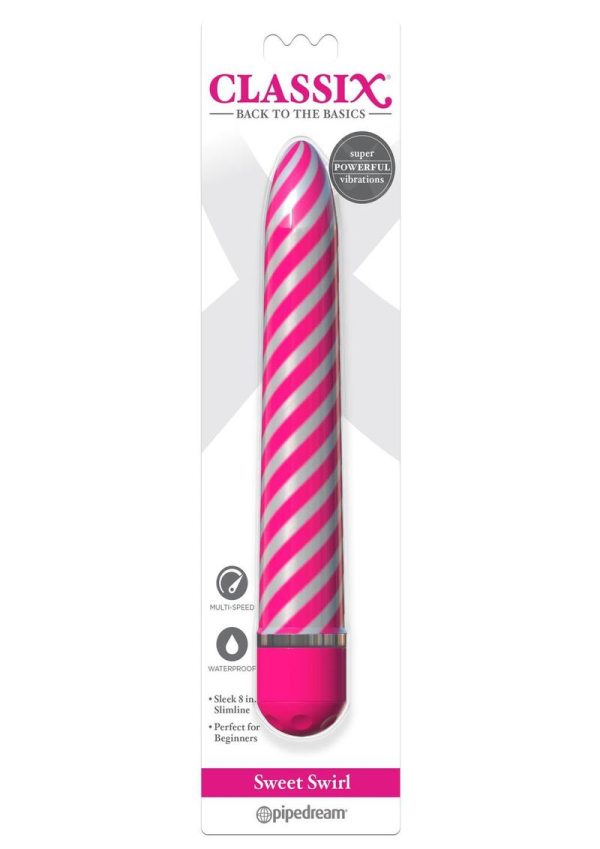 Sweet Swirl Vibrator Pink 8 inch Multi Speed Waterproof - Image 2