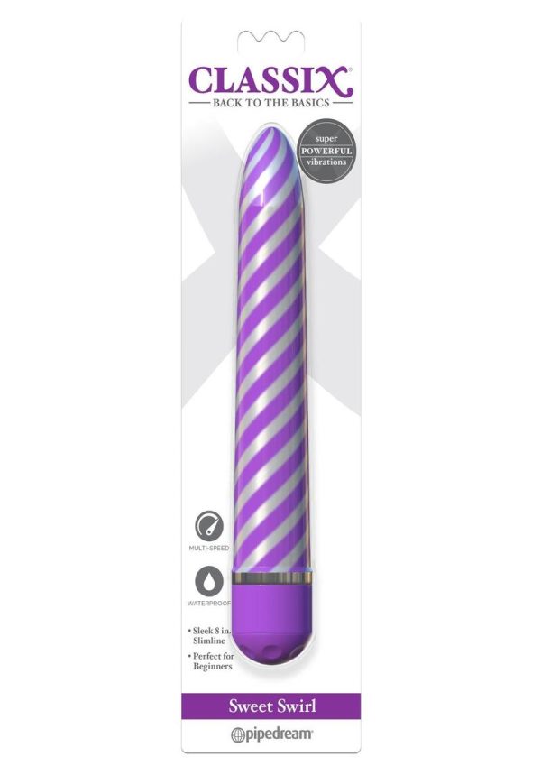 Sweet Swirl Vibrator Purple 8 inch Multi Speed Waterproof - Image 2