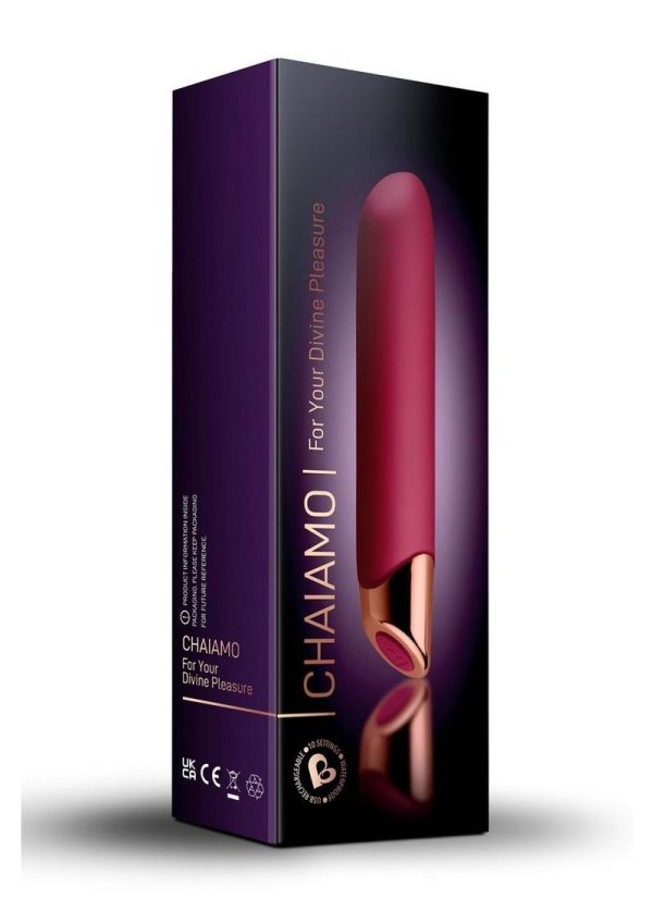 Chaiamo Burgundy Vibrator Waterproof Multi Function - Image 2