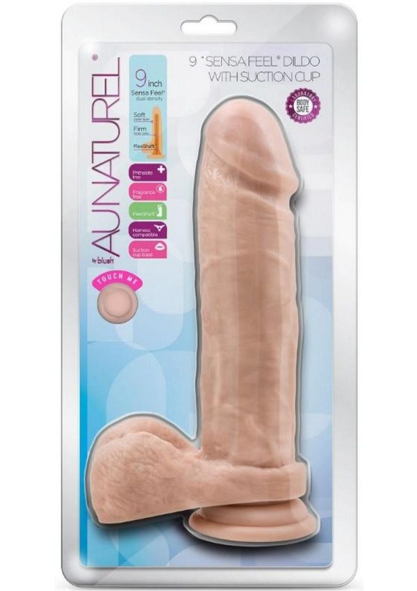 Au Naturel Realistic Dildo With Balls Suction Base Flesh 9.5 Inches - Image 2