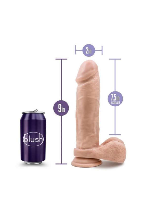 Au Naturel Realistic Dildo With Balls Suction Base Flesh 9.5 Inches - Image 4