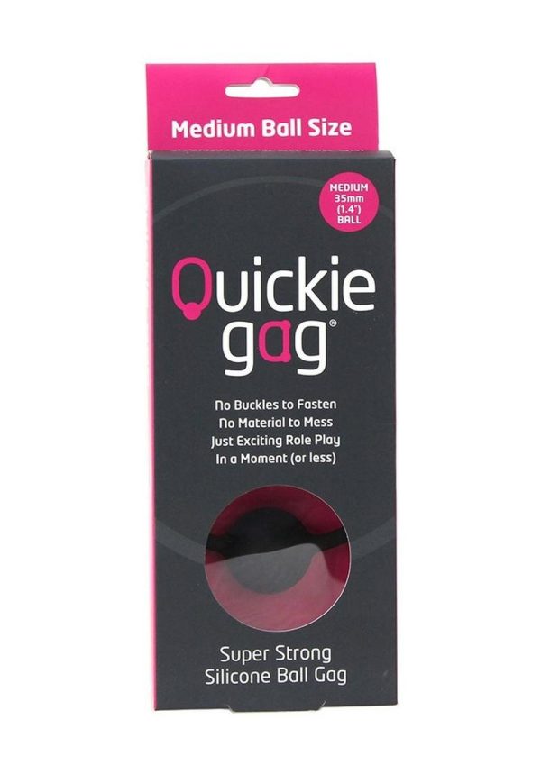 Quickie Gag Silicone Ball Gag Bondage Black - Image 2