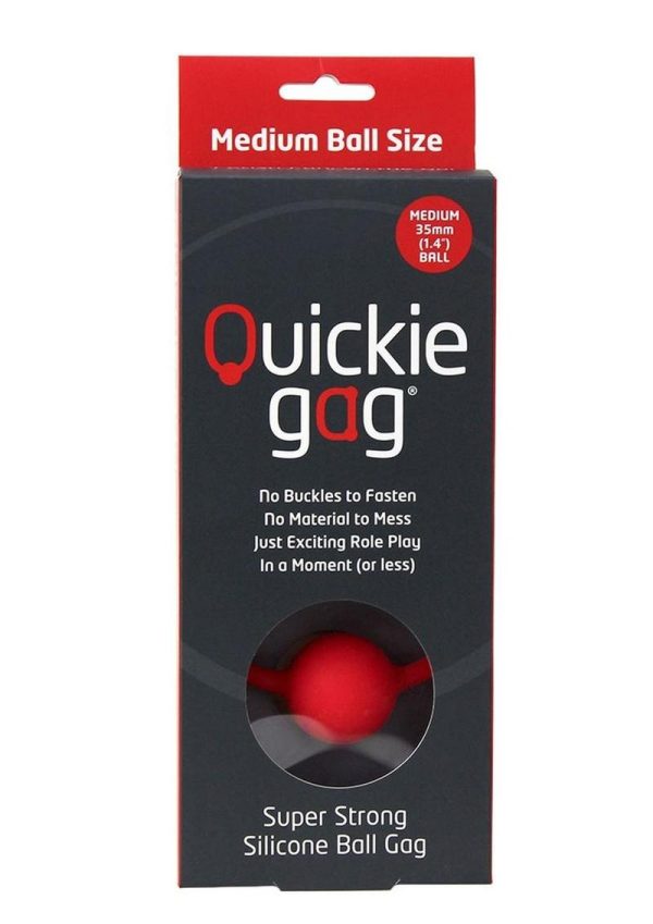 Quickie Gag Silicone Ball Gag Bondage Red - Image 2