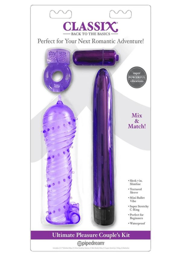 Classix Ultimate Pleasure Couples Kit Waterproof Textured Purple - Image 2