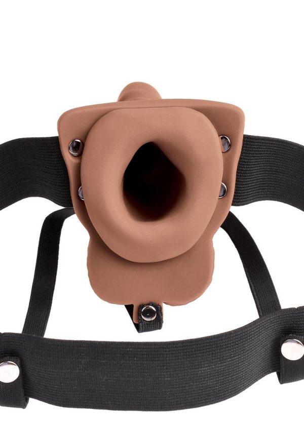 Fetish Fantasy Hollow Rechargeable Strap-On With Balls Tan 6 Inches - Image 3