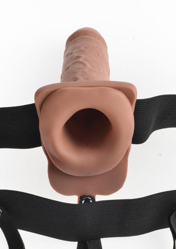Fetish Fantasy Hollow Rechargeable Strap-On With Remote Control Tan 7 Inches - Image 3