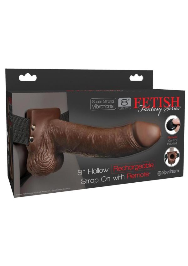 Fetish Fantasy Rechargeable Hollow Strap-on With Remote 8 inches Brown - Image 2