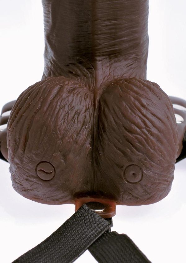 Fetish Fantasy Rechargeable Hollow Strap-on With Remote 8 inches Brown - Image 3