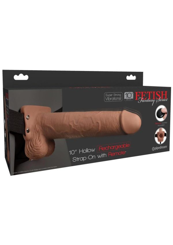 Fetish Fantasy Rechargeable Hollow Strap-on With Remote 10 inches Tan - Image 2