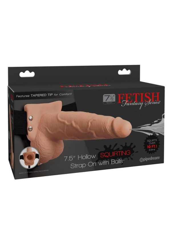 Fetish Fantasy Hollow Squirting Strap-On With Balls Flesh 7.5 Inches - Image 2