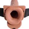Fetish Fantasy Hollow Squirting Strap-On With Balls Tan 7.5 Inches - Image 3