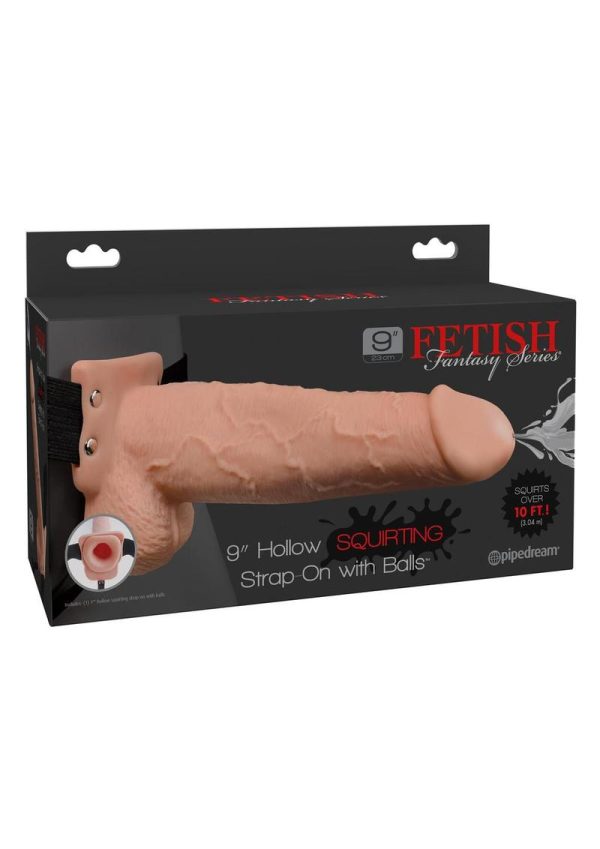 Fetish Fantasy Hollow Squirting Strap-On With Balls Flesh 9 Inches - Image 2