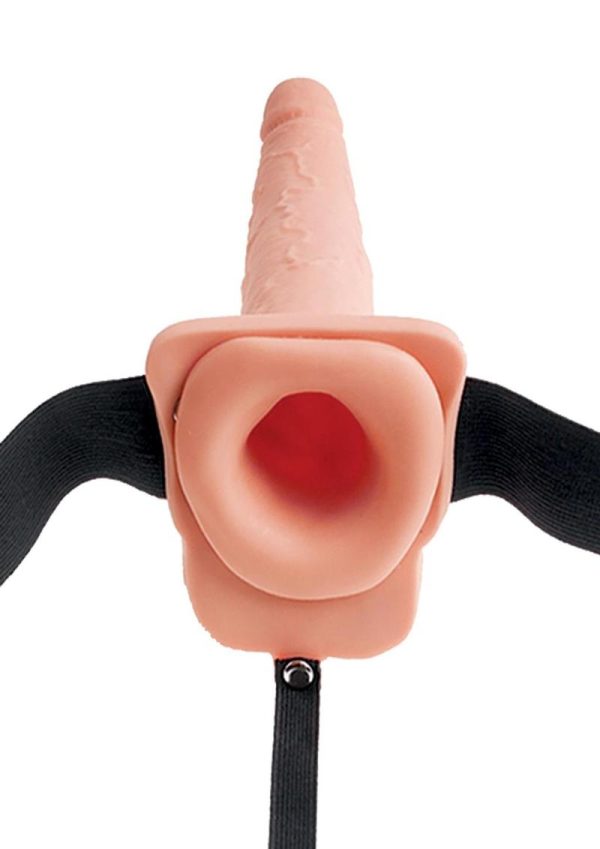 Fetish Fantasy Hollow Squirting Strap-On With Balls Flesh 9 Inches - Image 3