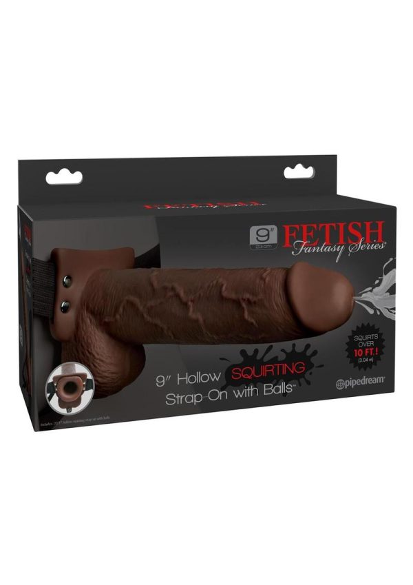 Fetish Fantasy Hollow Squirting Strap-On With Balls Tan 9 Inches - Image 2