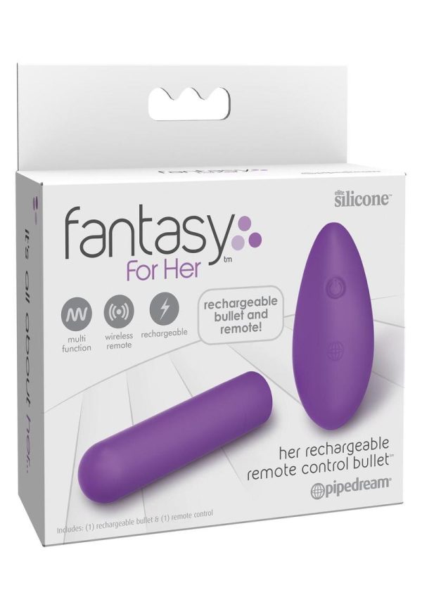 Fantasy For Her Silicone Rechargeable Remote Control Bullet Purple - Image 2