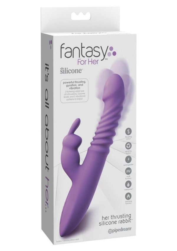 Fantasy For Her Thrusting Silicone Rabbit Multi Function Rechargeable  Waterproof Purple - Image 2