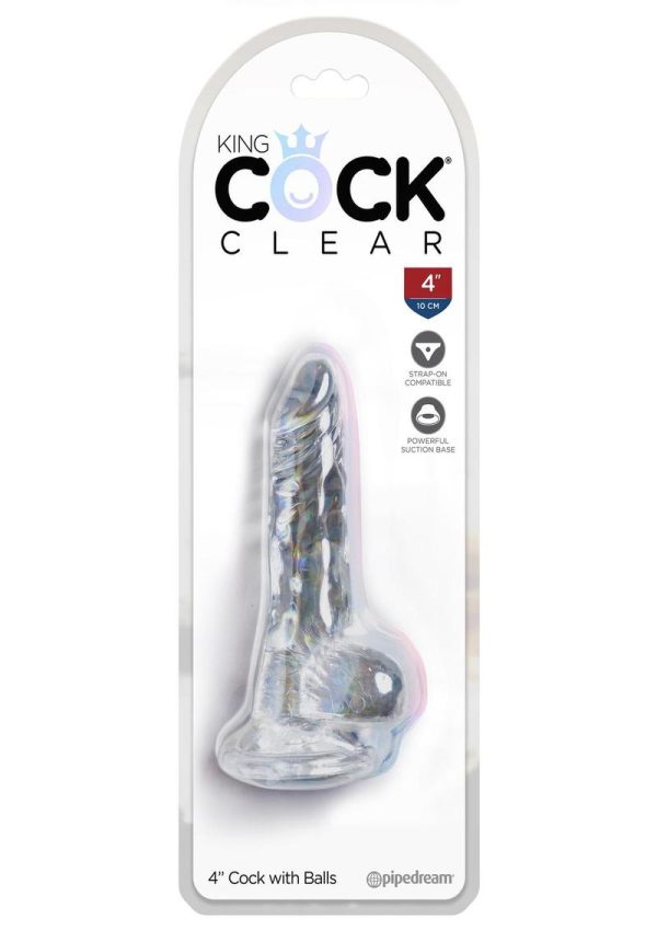 King Cock Clear 4 inch Dildo Non Vibrating - Image 2