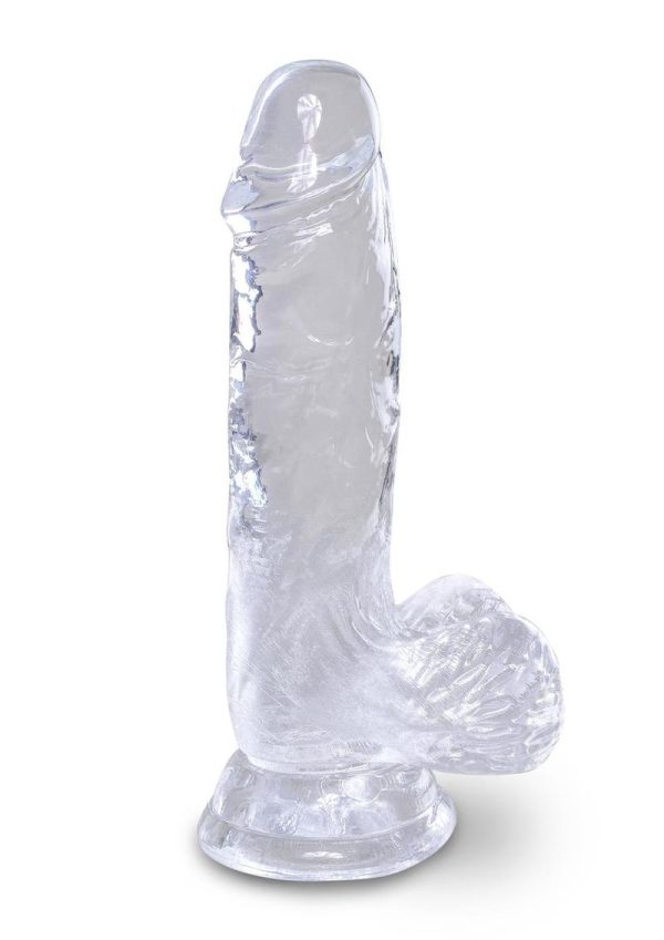 King Cock Clear 5 inch  With Balls Dildo Non Vibrating - Image 3