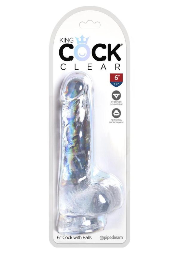 King Cock Clear 6 inch  With Balls Dildo Non Vibrating - Image 2