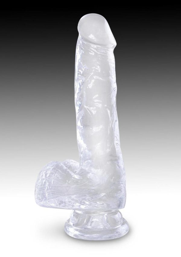 King Cock Clear 6 inch  With Balls Dildo Non Vibrating - Image 3