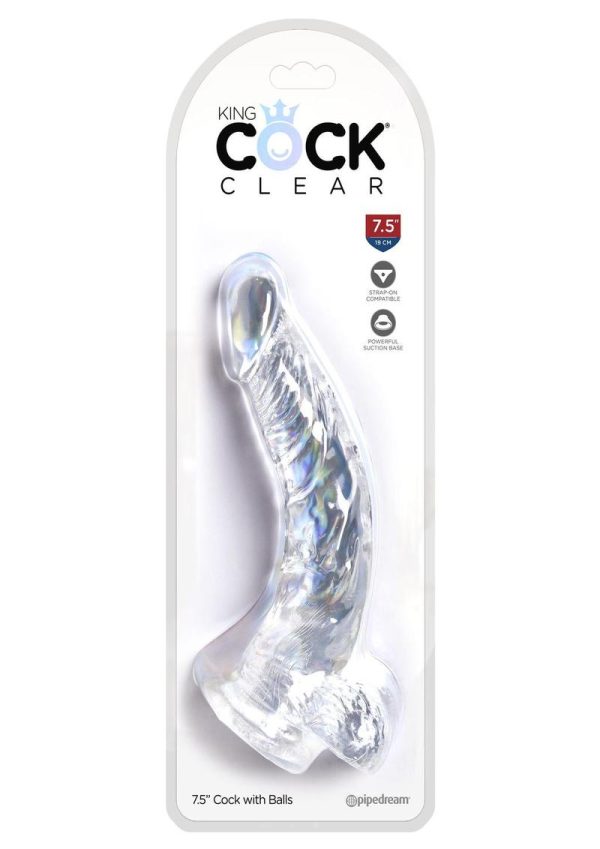 King Cock Clear 7.5 inch  With Balls Dildo Non Vibrating - Image 2