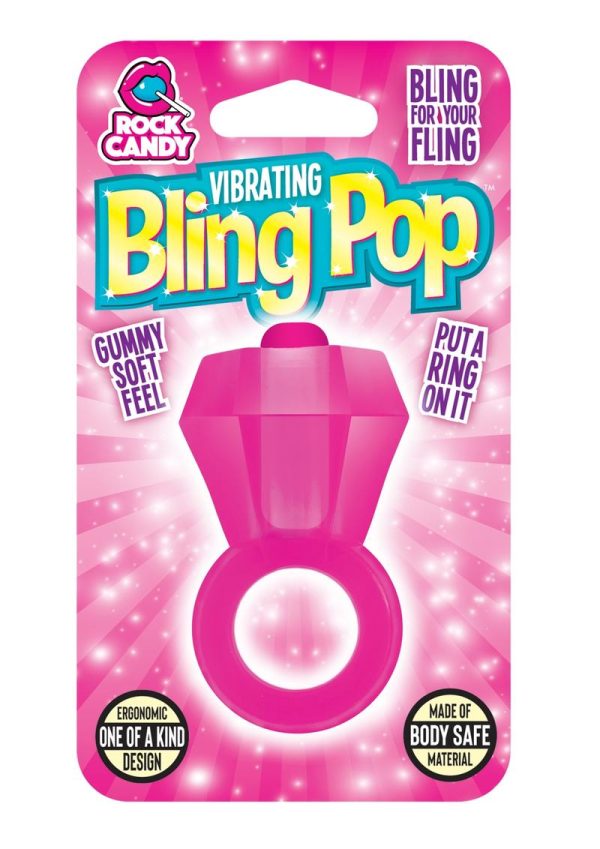 Rock Candy Vibrating Bling Pop Cock Ring Pink - Image 2