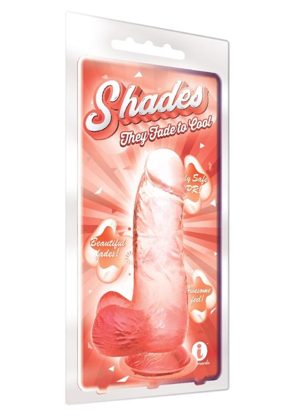 Shades Gradient 6 Inch Realistic Jelly Dong Non Vibrating Harness Compatible Clear/Orange - Image 2