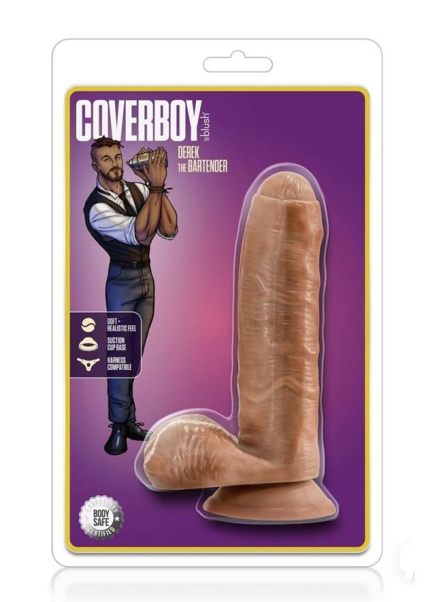 Loverboy Derek The Bartender Non Vibrating Dildo Harness Compatible Tan - Image 2