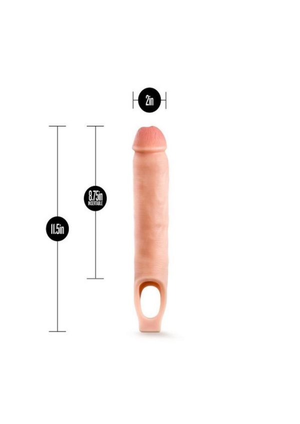 Perform Plus Cock Sheath Penis  Extender 11.5 inch Silicone Flesh - Image 3