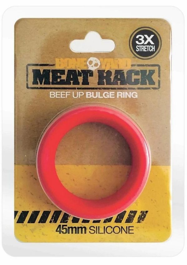 Bone Yard Meat Rack Beef Up Bulge Ring Silicone Cock Ring Red - Image 2