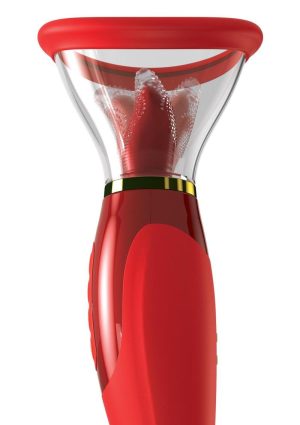 Fantasy For Her Her Ultimate Pleasure 24K Gold Luxury Edition Silicone Vibrating Multi-Speed USB Rechargeable Clit Stimulator Waterproof - Red