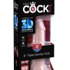 King Cock Plus 6 Inch Triple Density Cock Harness Compatible Suction Cup Base Flesh - Image 2