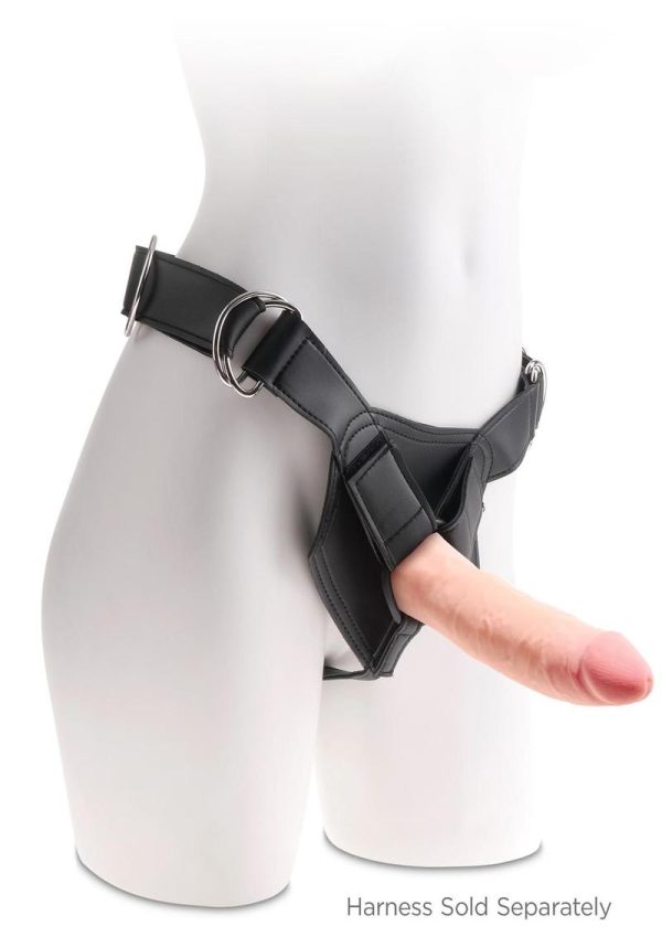 King Cock Plus 8 Inch Triple Density Cock Harness Compatible Suction Cup Base Flesh - Image 3