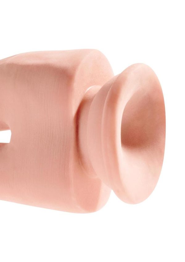 King Cock Plus 9.5 Inch Triple Density Double Penetrator Cock Strap On Compatible Non Vibrating Suction Cup Base Flesh - Image 3