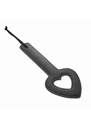 Sex and Mischief Shadow Heart Paddle 11.5in - Black