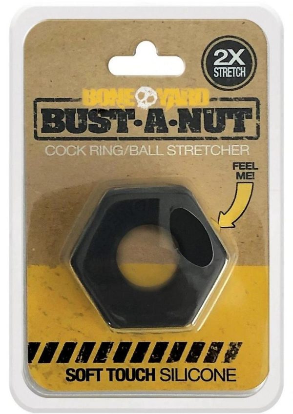 Bone Yard Bust A Nut Silicone Cock Ring Ball Stretcher Black - Image 2