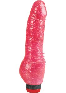 Hot Pinks Cliterrific Vibrating Dildo 8in - Pink