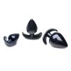 Master Series Triple Spades 3 Piece Anal Plug Set - Black