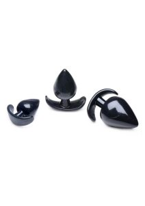 Master Series Triple Spades 3 Piece Anal Plug Set - Black