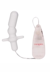 Pocket Exotics Anal T Vibrating Butt Plug and Wired Remote Control - Ivory