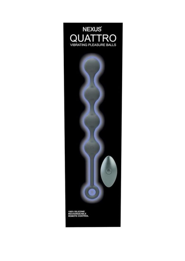 Nexus Quattro Silicone Rechargeable Vibrating Pleasure Beads - Black - Image 2