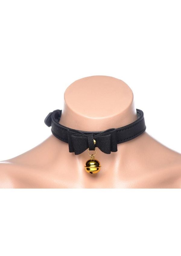 Master Series Golden Kitty Cat Bell Collar - Black/Gold - Image 4