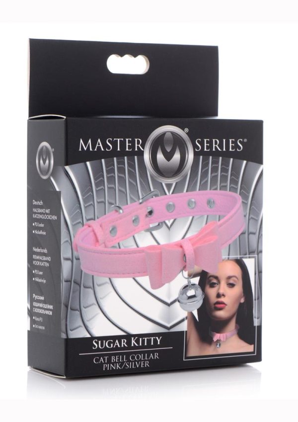 Master Series Sugar Kitty Cat Bell Collar - Pink/Silver - Image 2