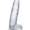 Jock C-Thru Realistic Dong with Balls 9in - Clear
