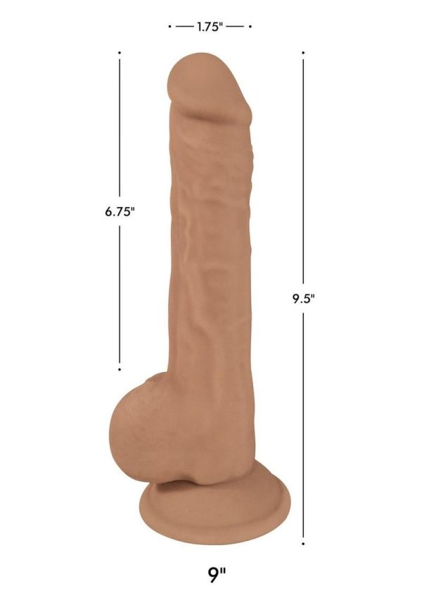 FleshStixxx Dual Density Silicone Bendable Dildo 8in - Caramel - Image 3