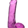Lollicock Slim Stick Dildo with Balls 6in - Grape Ice