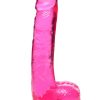 Lollicock Slim Stick Dildo with Balls 7in - Cherry Ice